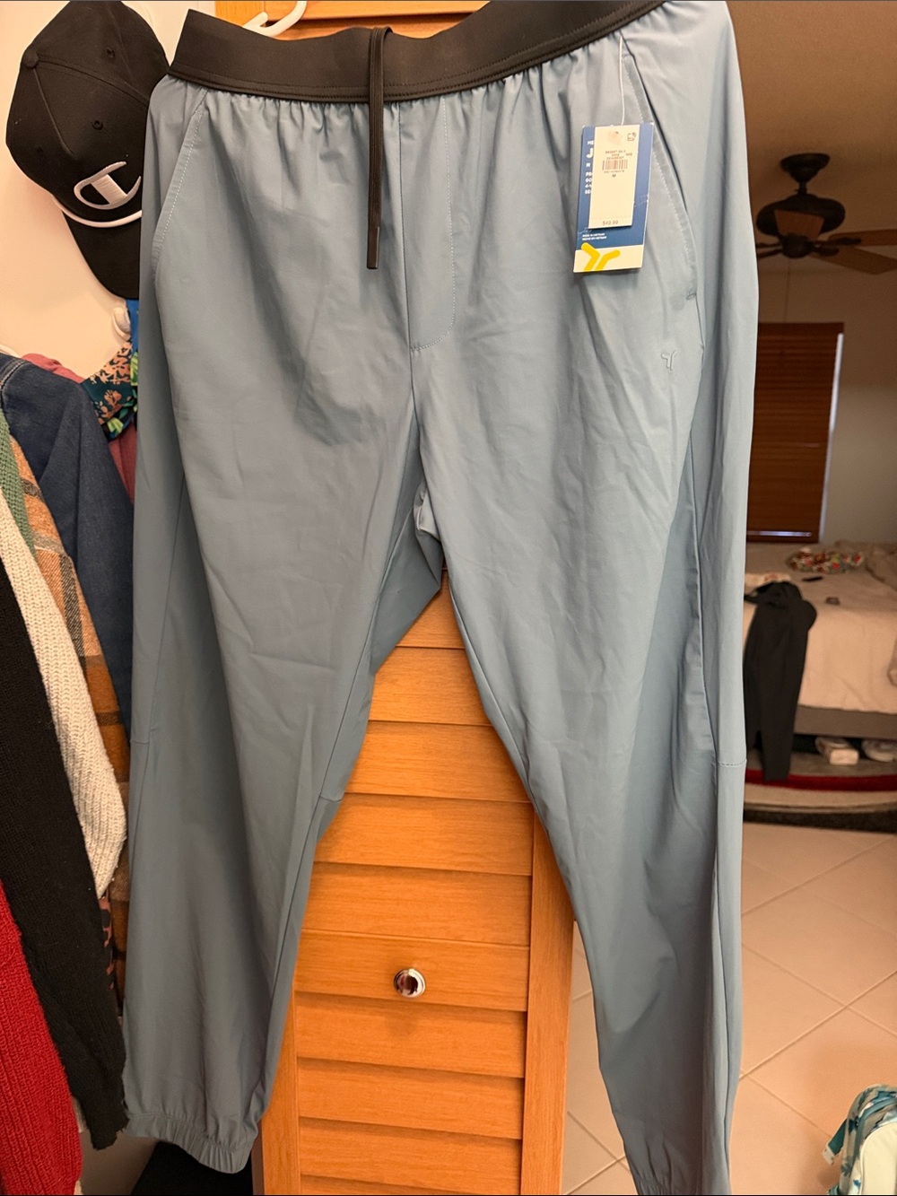 Old Navy Light Slate Blue Performance Joggers with Black Waistband